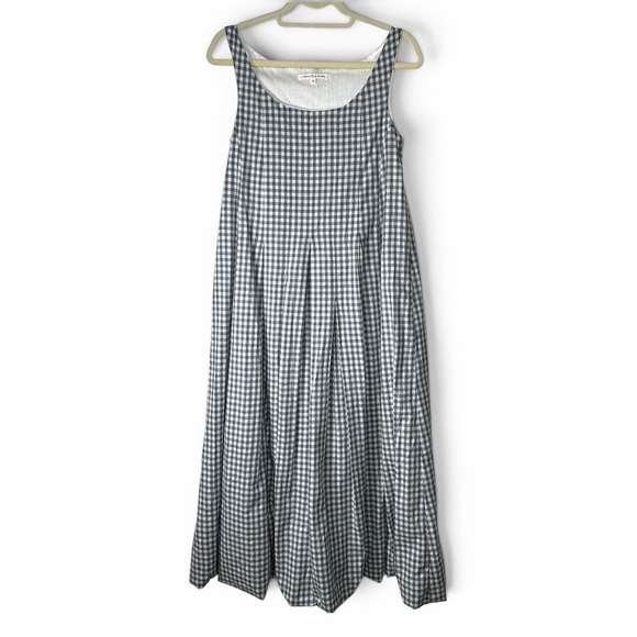 Cabbages & Roses Dresses & Skirts - Cabbages & Roses Womens Blue Gingham Cotton Pleated Midi Dress Size Medium